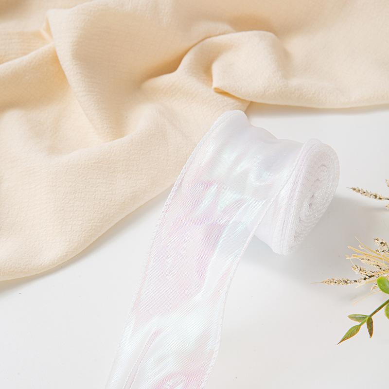 6cm Iridescent Fish Tail Ribbon for Cake Wraps, Bouquets, Gift Boxes, and DIY Projects.