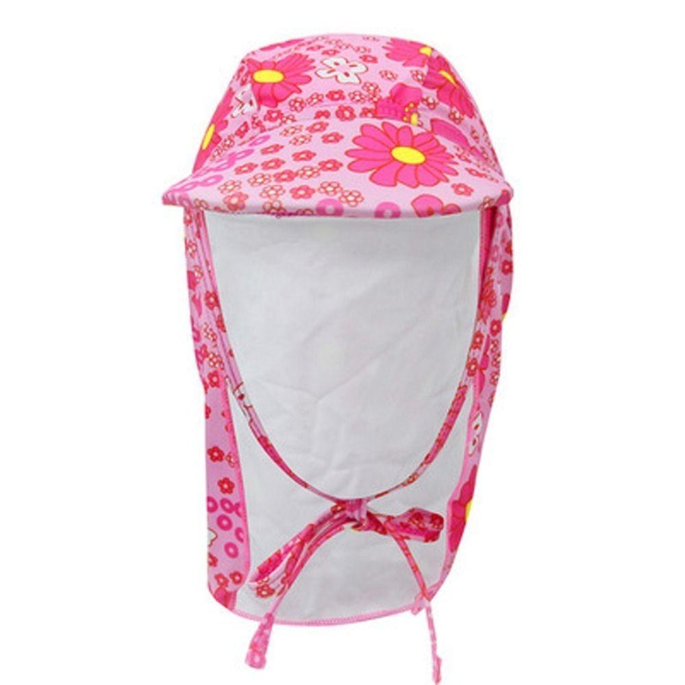Flower Kids Beach Hat UV Protection Sunshade Swimming Cap Flap Cap Kids Sun Hat Swimming