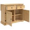 Kitchen Trolley 2 pcs Honey Wax Finish 112 x 70 x 91.5 cm Solid Pine