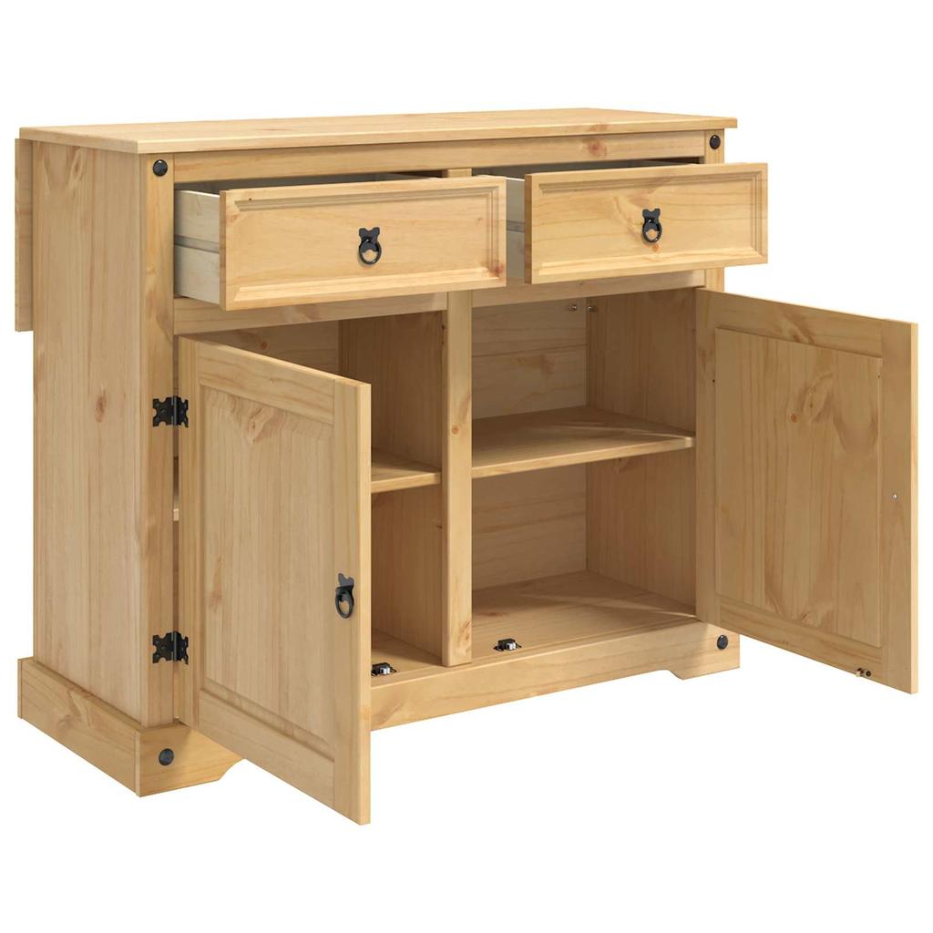 Kitchen Trolley 2 pcs Honey Wax Finish 112 x 70 x 91.5 cm Solid Pine