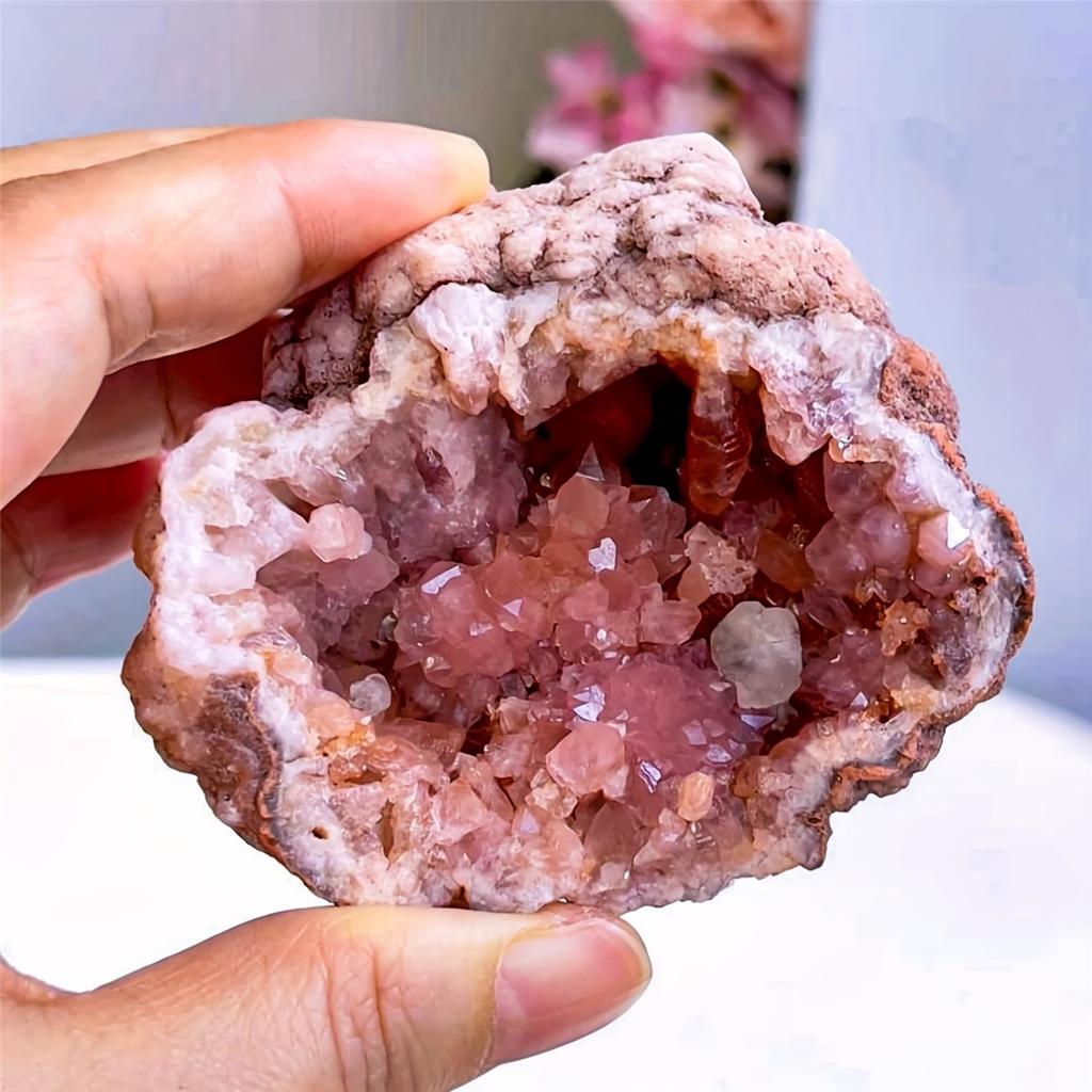 1pc 10-100g Natural Argentina Pink Amethyst Geode, Crystal Cluster Mineral Specimen Healing Stone Home Decor Unique Gift