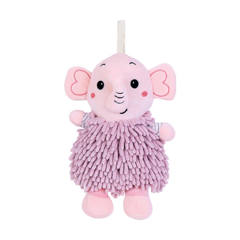 Cartoon Elephant Chenille Plush Toy & Absorbent Hand Towel