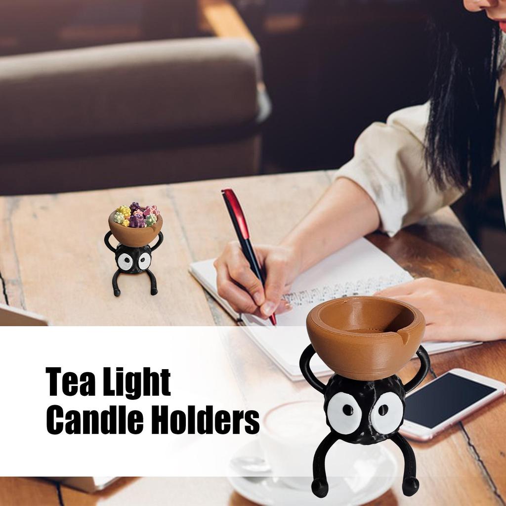 Candlestick Holder Cute Votive Candle Stand Briquette Candle Holder Decor 3D Printed Halloween Candlestick for Living Room