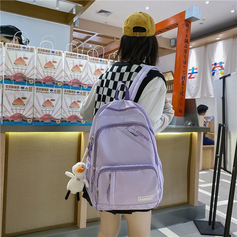 Studentenrucksack Einfarbig - Großer Schulrucksack Für Teenager Mädchen | 30x13x42cm