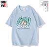 Hatsune Miku Peripheral Future Creative Funny Japanese Peripheral Printed Unisexs and Womens Clothing 100 Pure Cotton Tshirt
