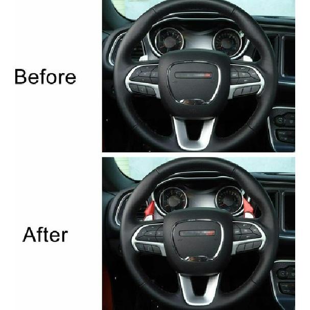 Steering Wheel Shift Paddle Extended Shifter Cover for Challenger Charger 15+Red