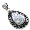 Natural Dendrite Opal Gemstone 925 Sterling Silver Gift Pendant 2.52" W5v90