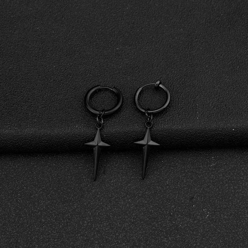 European and American Style Titanium Steel Round Studs - High-Grade Korean Fashion Pendant Earrings