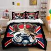 British Bulldog with Crown Pattern Duvet Cover Set Digital Print Colorful Polyester Bedding with Zipper Closur for Kids Gifts