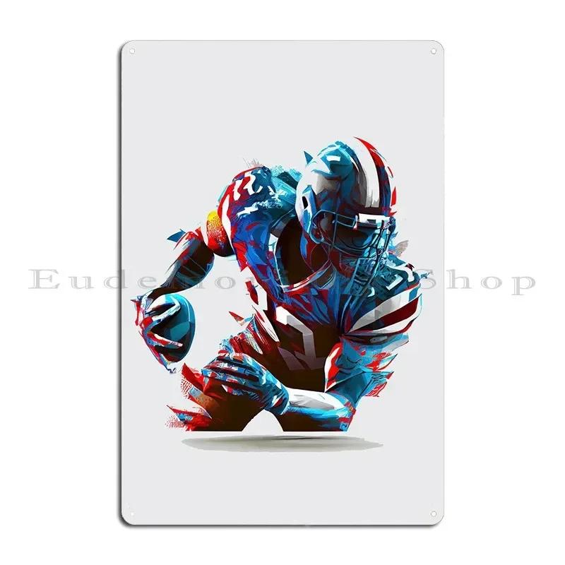 American Football Player Metal Signs Mural Character Cinema Create Club Tin Sign Poster 20x30cm(7.8x11.8inch)