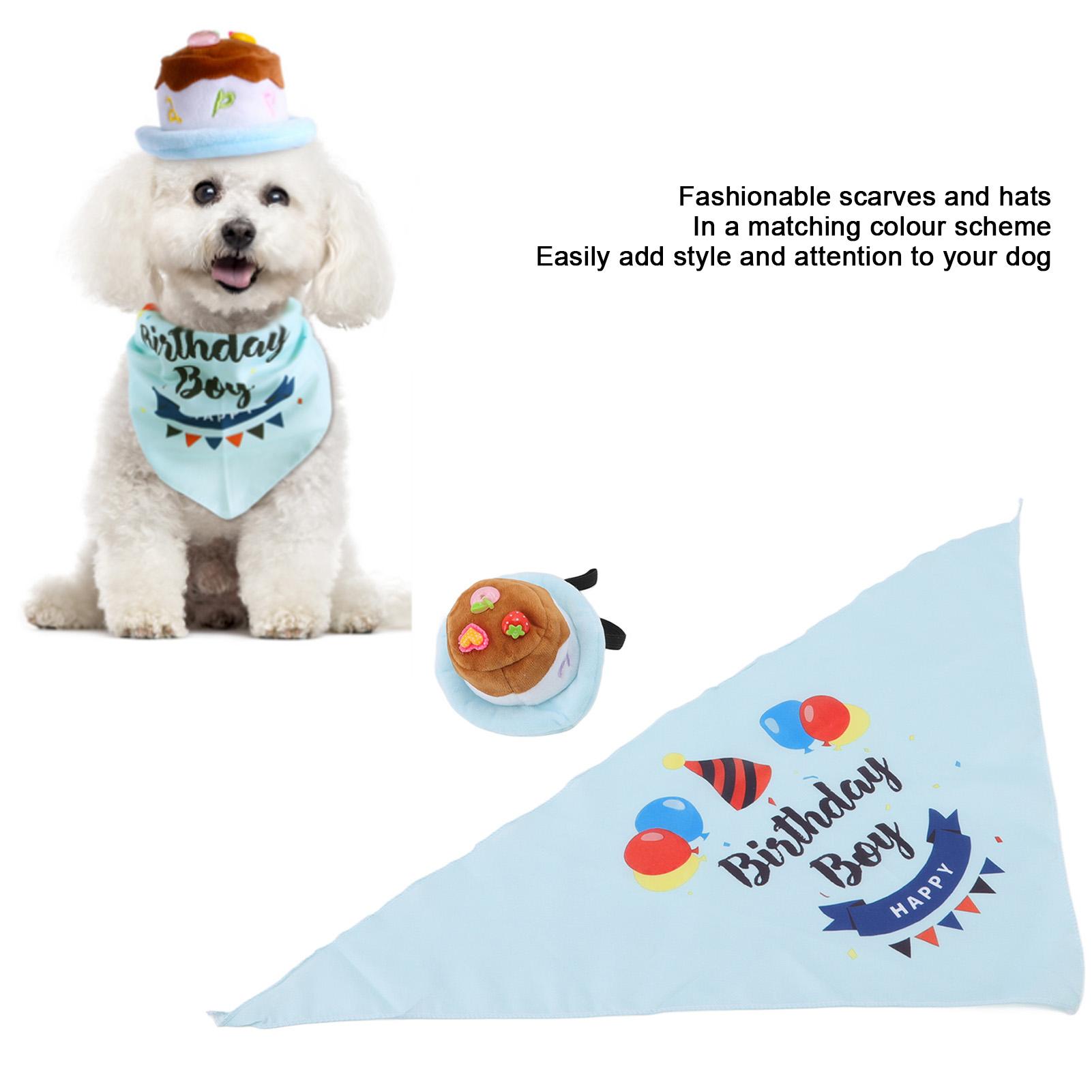 

Dogs Birthday Party Supplies Funny Squeaky Dog Trianglular Bibs Scarf for Dog Puppy Birthday Decoration