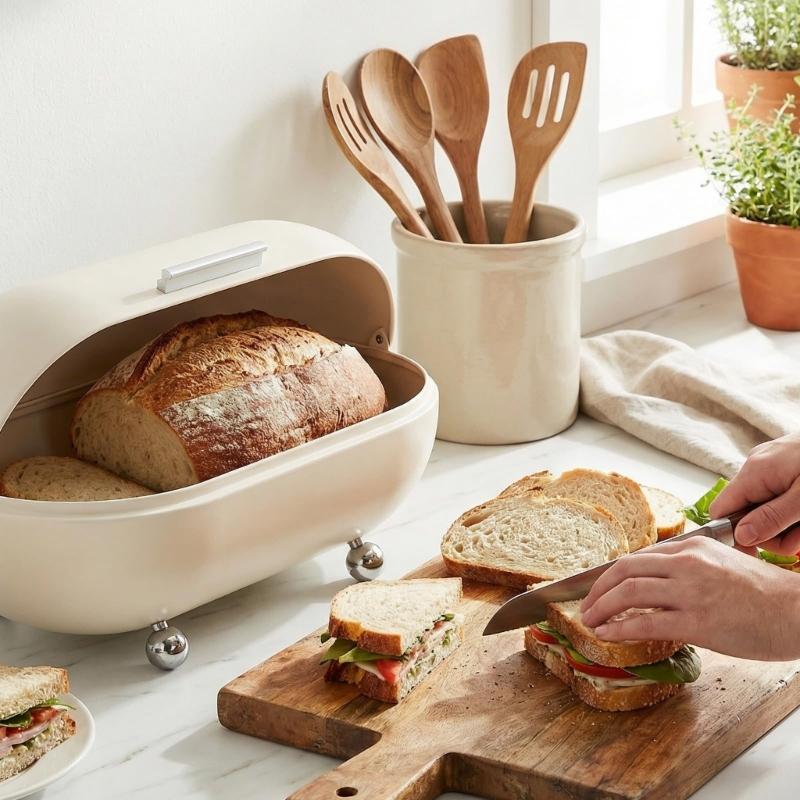 High Quality Bread Organizers Boxes With Rusts Proof Coating Storage Container Perfect For Storing Snacks And Baked Goods