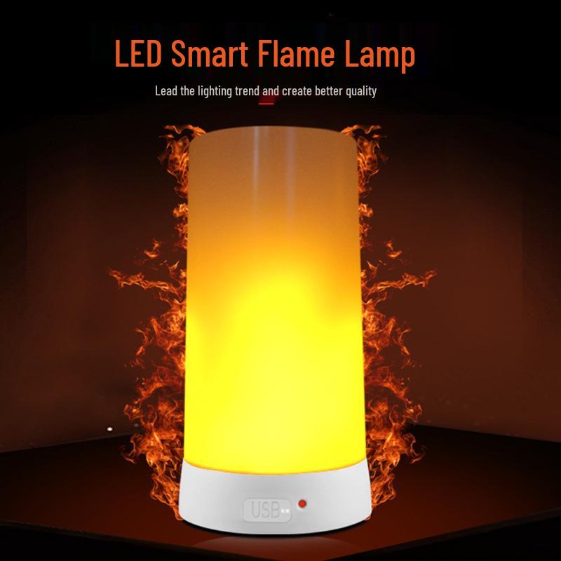 

Gravity-Sensing Flame Decorative Table Lamp with Remote-Controlled Atmosphere Adjustment