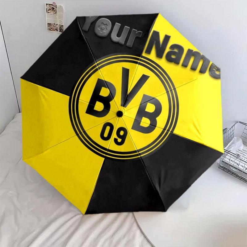 1 Stück Automatischer Faltregenschirm - Borussia Individuelles Namensmuster, Tragbares & Faltbares Design mit 8 Speichen, Weihnachts-Geburtstagsgeschenke