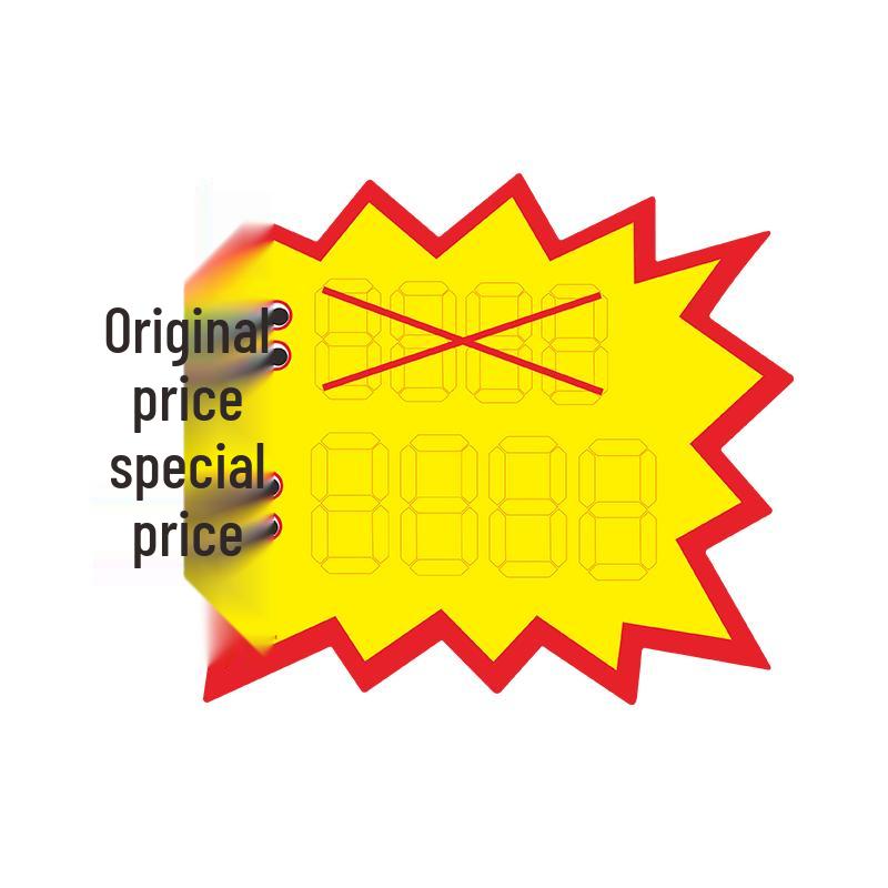 Extra Large 100-Sheet Supermarket POP Exploding Price Tags for Fruit Store Promotion