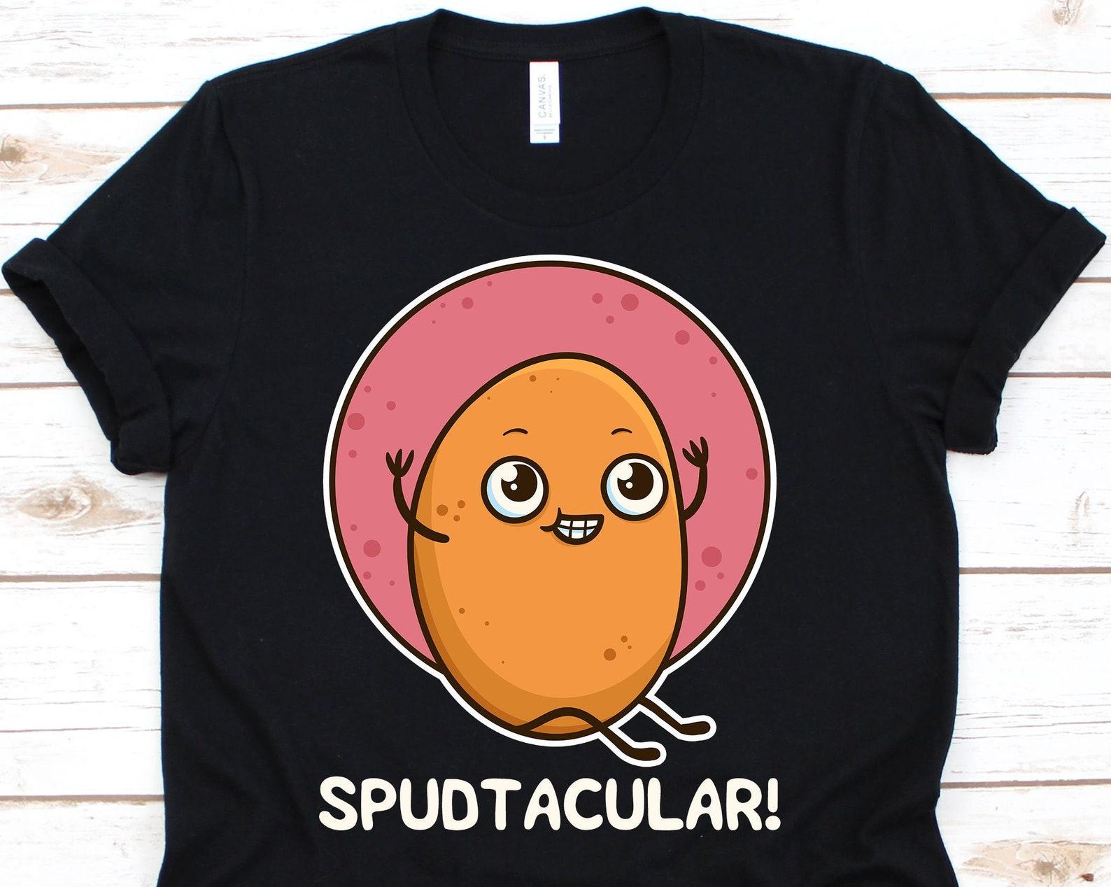 Spudtacular Shirt, Potato Lover T-Shirt For Vegetable Eater Men Women, Couch Potato For Vegans, Root Veggie Tee, Spud Gifts M