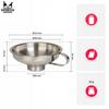 Stainless steel funnel for jars (wide stem opening) diameter 10.5 cm + handle