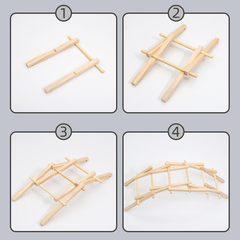 Wooden Beili Bridge Stone Arch Bridge Kindergarten Students DIY Scientific Small Production, Experimental Assembly Model Educational Toys