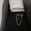 Fashion Creative Heart Angel Wings Chain Brooch For Women Men Suit Decoration Tassel Chain Pin Clothing Accessories Gifts