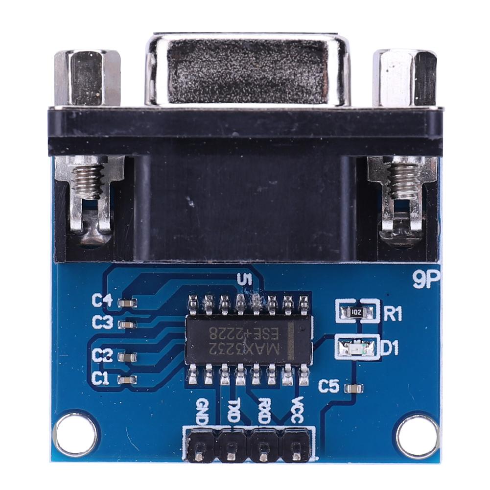 MAX3232 RS232 To TTL Female DB9 Connector 3.3V-5.5V MAX232 Flashing Board TX RX VCC GND RS232 To TTL Brushboard MAX3232 Chip