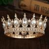 Royal Dronning Konge Tiaraer og Kroner for Bryllupsfest Rund Rhinestone Diadem Brude Kakekrone Hårsmykker Bursdagsgaver