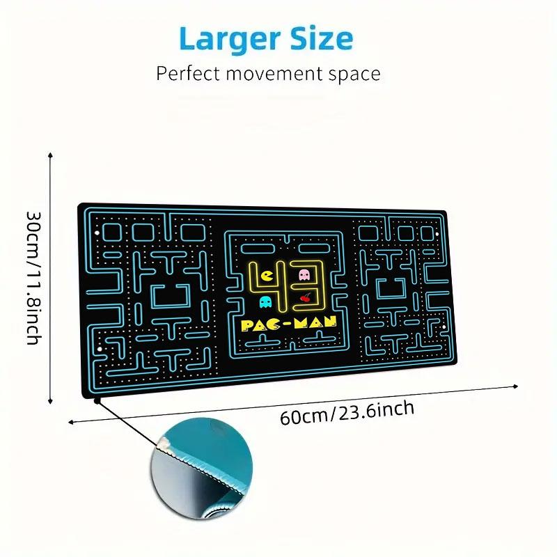 Pac-Man Large Size Mouse Pad Large Gaming Table Cushion Non-slip Laptop Tablet Big Mousepad XXL Mat Mini PC Playmat With Lock Edge