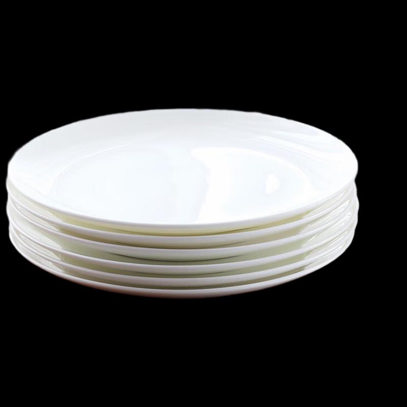 Youxia 10-Inch Pure White Ceramic Dinner Plates