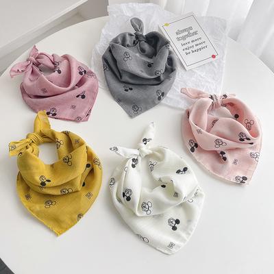 Cute Cotton And Linen Children'S Scarves Thin Silk Scarves For Boys And Girls Small Square Scarves For Babies Triangular Drool Bibs For Babies