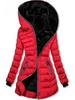Women's Hooded Long Sleeve Zipper Jacket with Velvet Lining (Winter, Mid-Length, Style 9988)