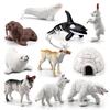26Pcs 3D Polar Animal Figurines Mini Arctic Animals Dolphin Seal Toys Model Set Home Decor Arctic Bear For Children Gifts