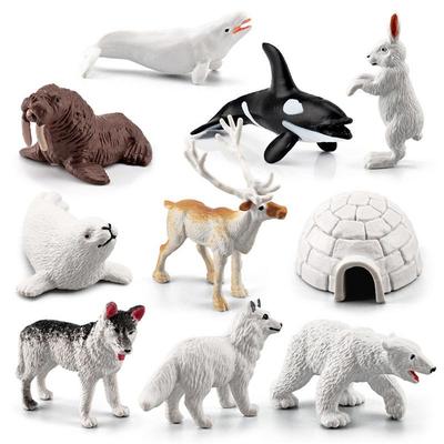 26Pcs 3D Polar Animal Figurines Mini Arctic Animals Dolphin Seal Toys Model Set Home Decor Arctic Bear For Children Gifts