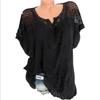 Stylish Women V-neck Short Sleeve Hollow Out Casual Blouse For Summer Comfort
