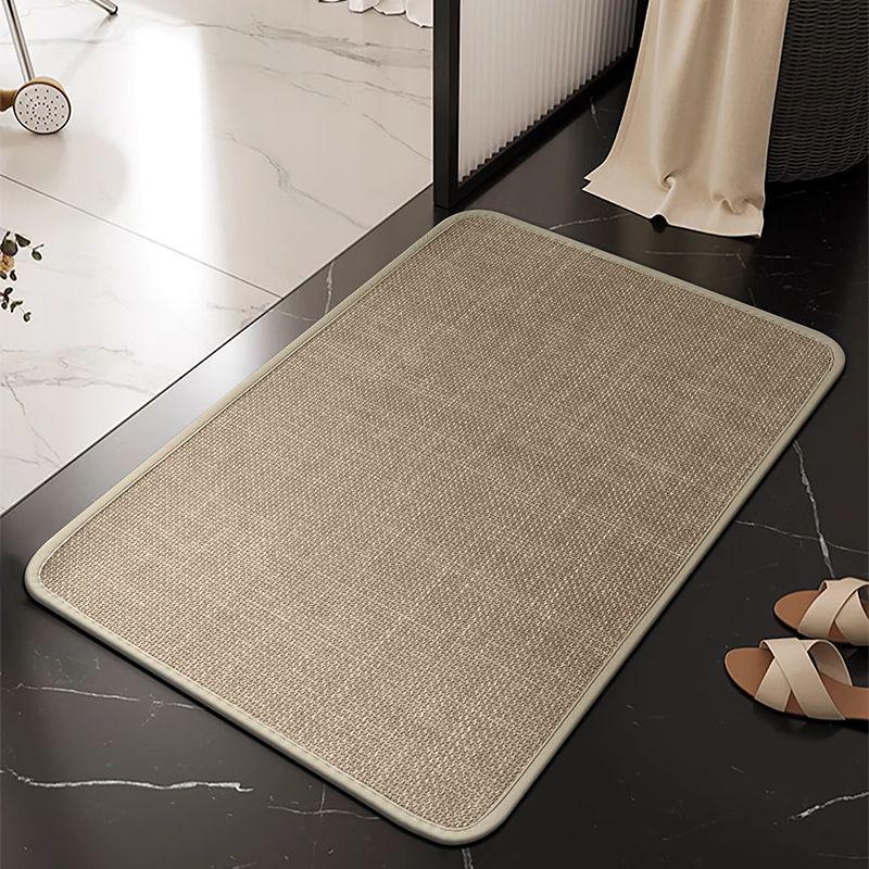 Linen Diatomaceous Earth Non-Slip Bath Mat: Strong Water Absorption, Anti-Fall Design for Bathroom and Washroom
