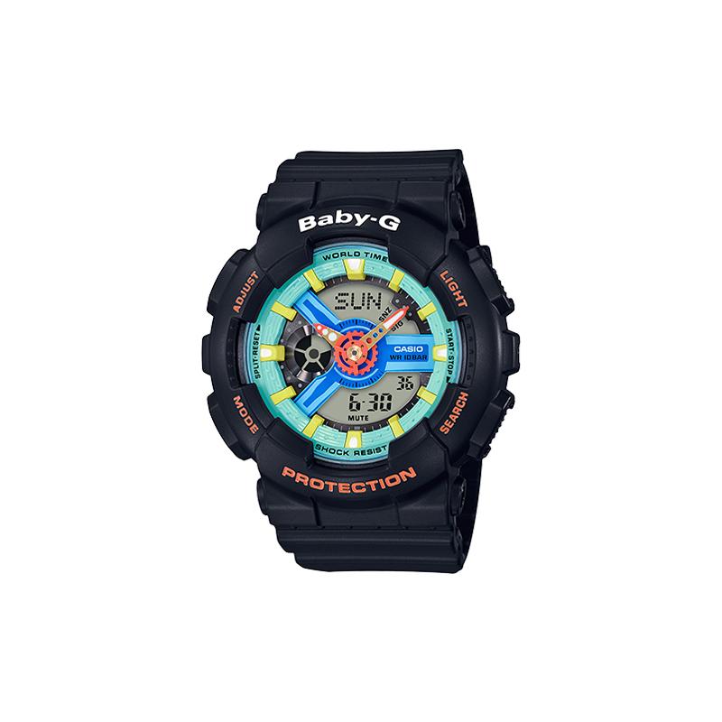 

Casio BABY-G Fashion Trend Contrast Color Street Classic Pointer Dual Display Dial Waterproof Sports Quartz Movement Resin Strap Japanese BA-110NR-1A серый
