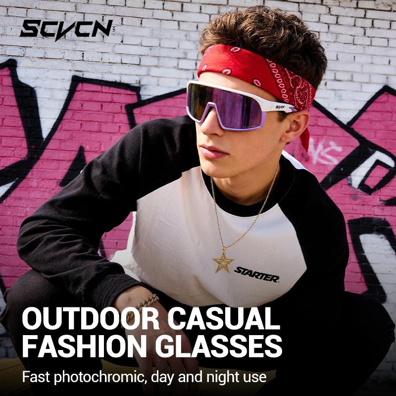 SCVCN Photochromic Cycling Sunglasses for Men Outdoor Y2k Bike Glasses Fishing Glasses Hiking Eyewear Bicycle Goggles UV400
