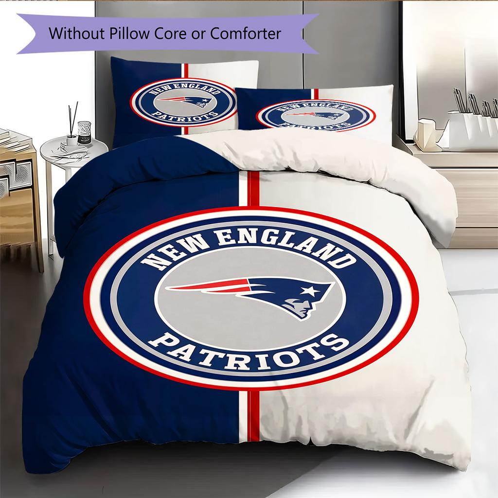 New England Patriots Pattern Bedding Home Decoration Birthday Gift ( 1 Duvet Cover + 2 Pillowcase, Without Core),fan Merchandise.