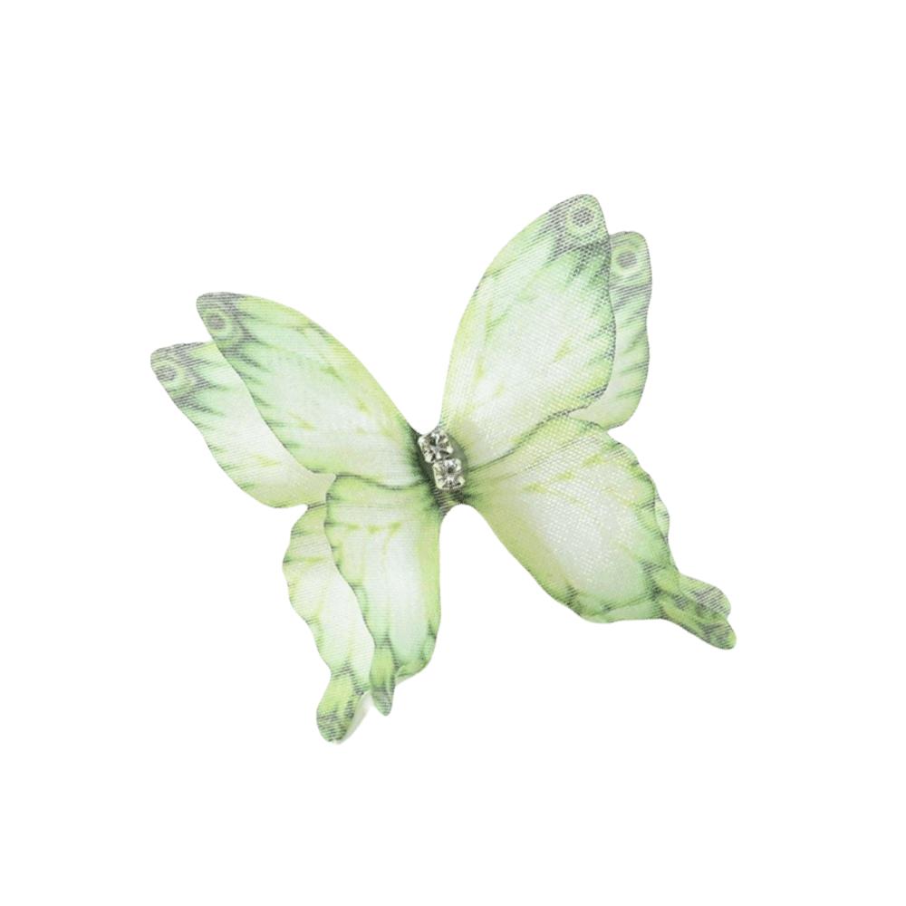 50Pcs 3D Organza Fabric Butterfly Appliques Double-layer Colorful Chiffon Butterfly Embroidered Patches Translucent
