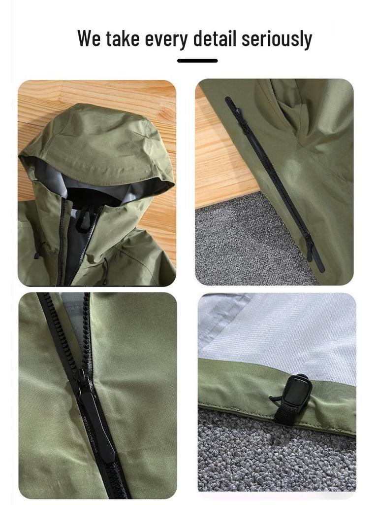 Bird's Plus Size Waterproof & Windproof Hooded Autumn Jacket