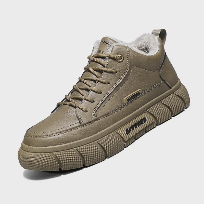 Men's Large Size Winter Mid-Top Fashion & Sport Shoes with Extra Warm Velvet