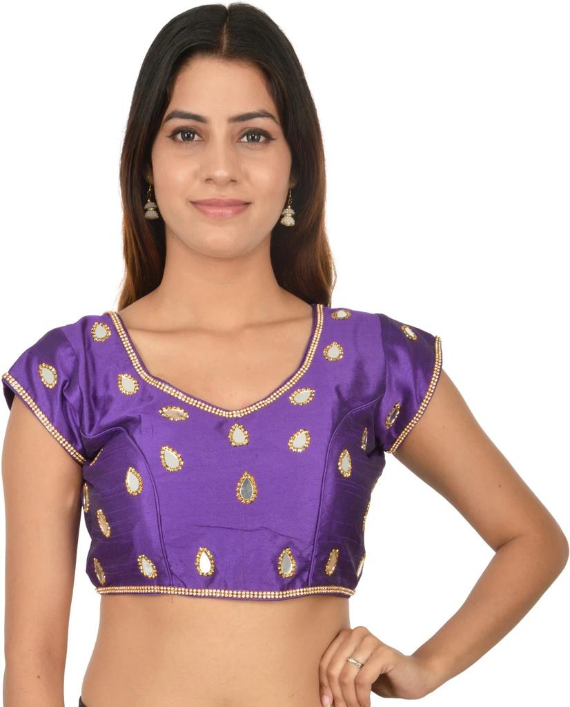 Women's Silk Blend Ethnic Blouse Indian Pakistani Wedding Party Wear Choli Dress