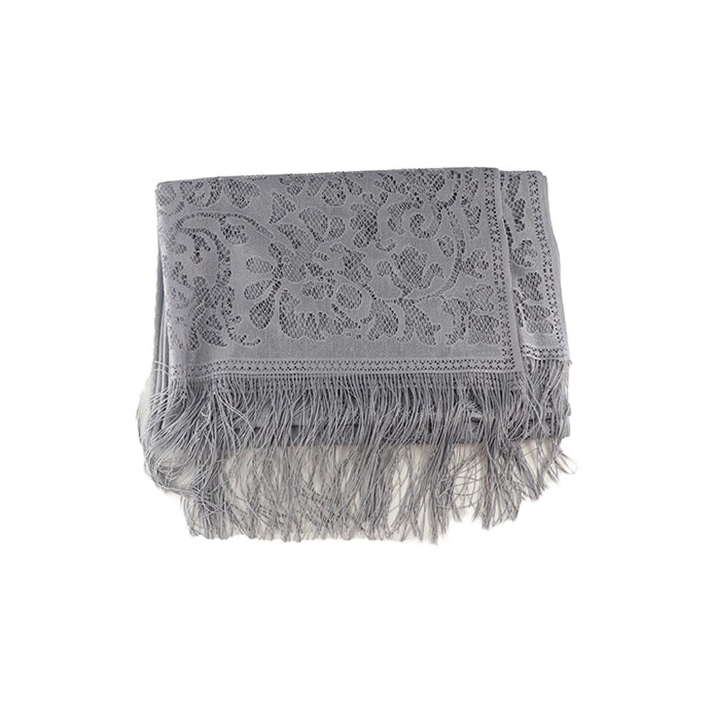 Tassel Mesh Neck Scarves Transparent Embroidery Flower Shawl Lace Flower Tassel Scarf  Dress Decor