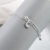 925 Silver Star Moon Bracelet Women Girls Vintage Korean Crystal Charm Jewelry Gift Sparkling Party Accessories