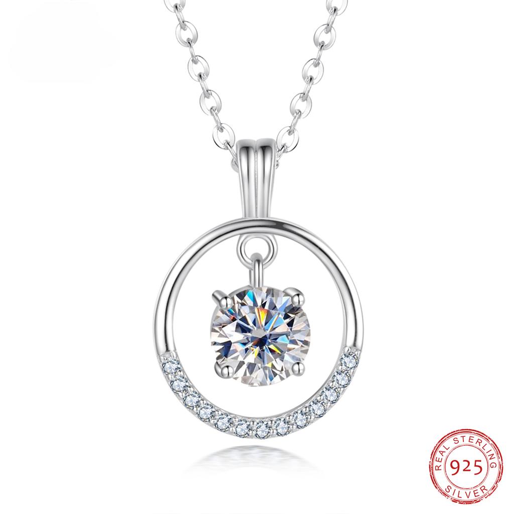 D Color 1 karátový moissanitový diamantový taneční přívěsek náhrdelník 925 mincovní stříbro jemné šperky pro ženy dárek