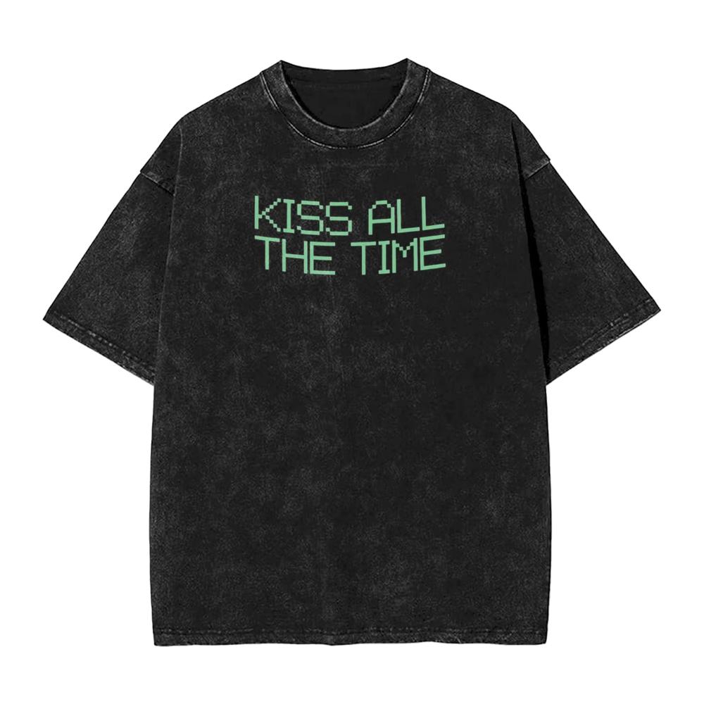 Harrys Styles Kiss All The Time Disco Occasionally T Shirts Washed 100 Cotton Oversize TShirt Aperture Men Women Printed Tees
