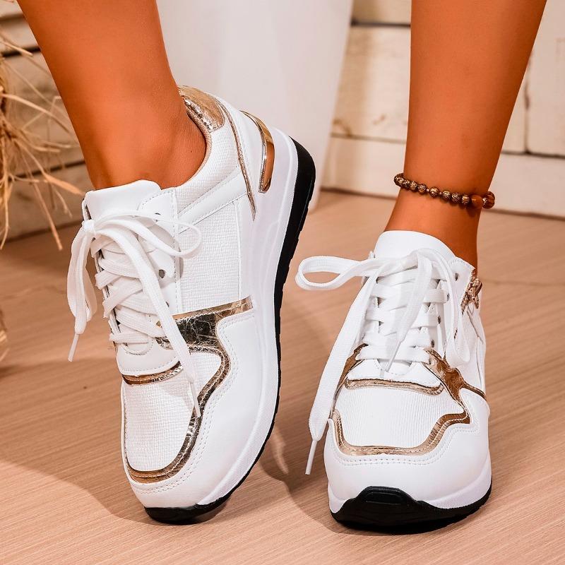2025 New Women Sneakers New Platform Casual Shoes Leather Patchwork Sport Shoes Ladies Outdoor Running Vulcanized Shoes