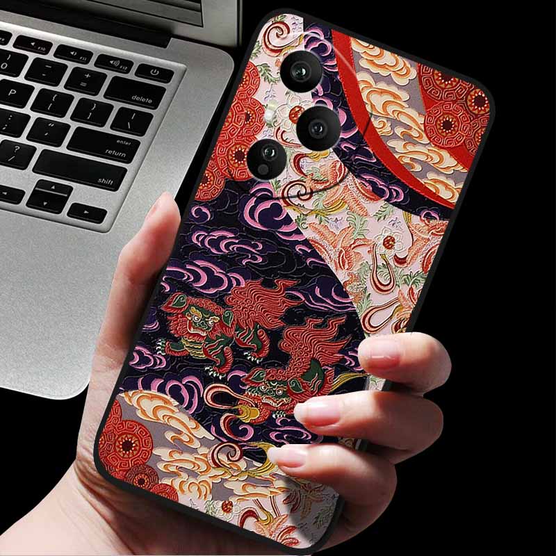 Emboss Case For Honor 400 / 400 Pro / 400 Lite 3D Relief Embossed Retro Silicone Back Cover For Honor 400 Pro 400 5G Soft Emboss