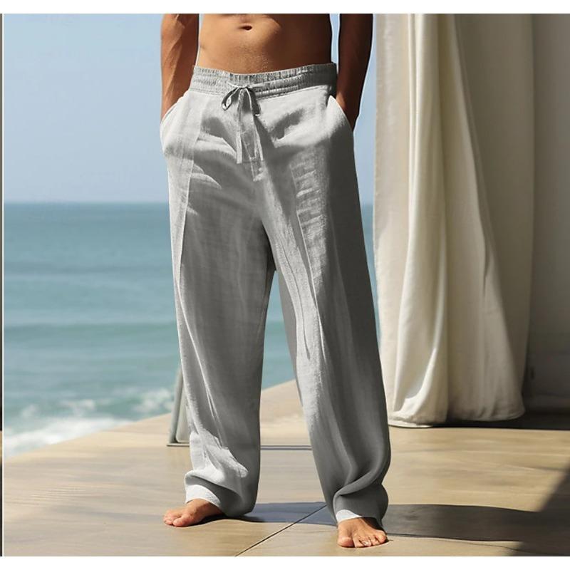 Completo Estivo Lento da Uomo Hombre Elegante Casual Coulisse Vita Elastica Gamba Dritta Traspirante Pantaloni da Vacanza