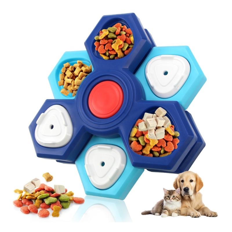 Pet Treat Puzzle Rotating Slow Eat Cats Enrichment Feeder Slow Feeding Fun Game Treat Puzzle Toy in Enrichment