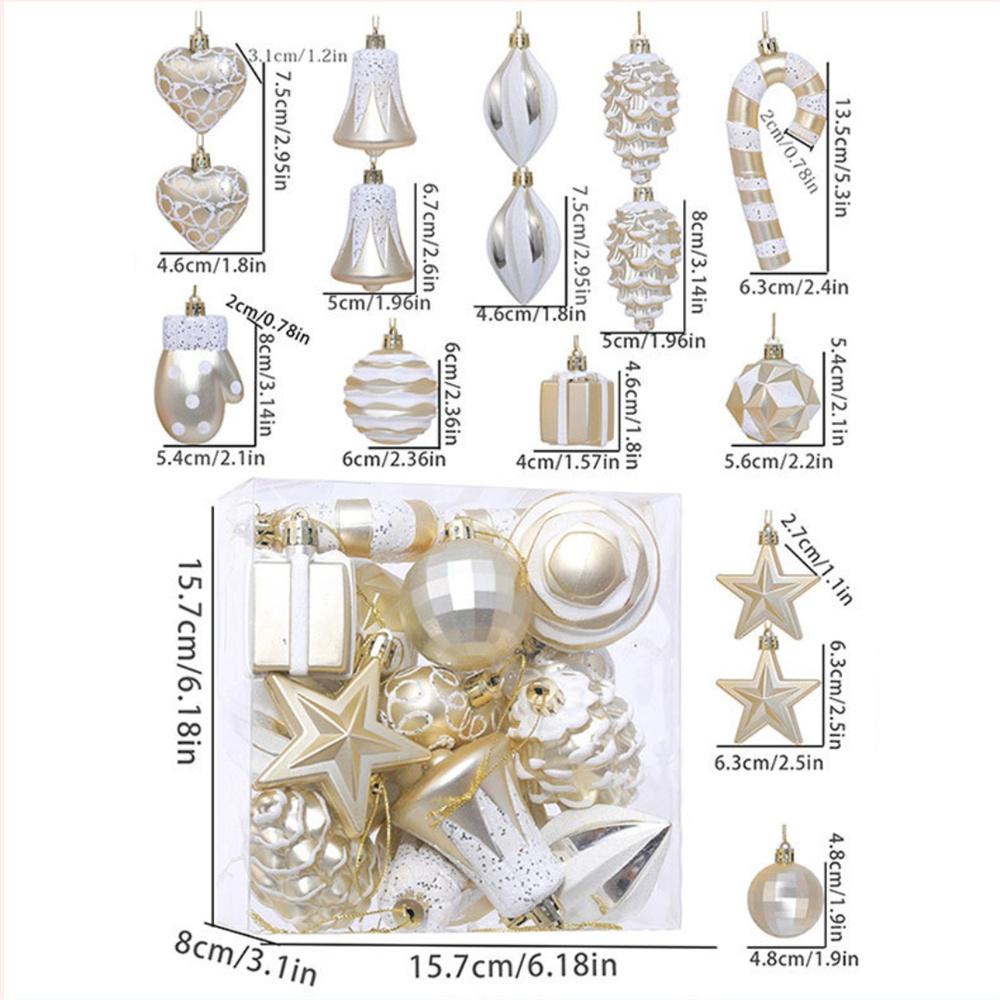 Xmas Decorations Boxed Packaging Christmas Ornaments Festive Balls 16pcs Set Tree Decorations For Home Decoration New Year