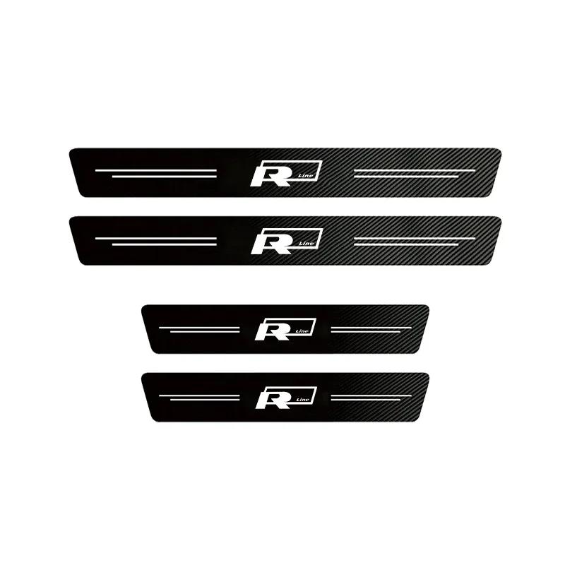 2026 Hot Sticker Car Door Carbon Fiber Sill Protector Stickers For Volkswagen Rline T5 Golf Tiguan Passat Polo Touareg Magotan T
